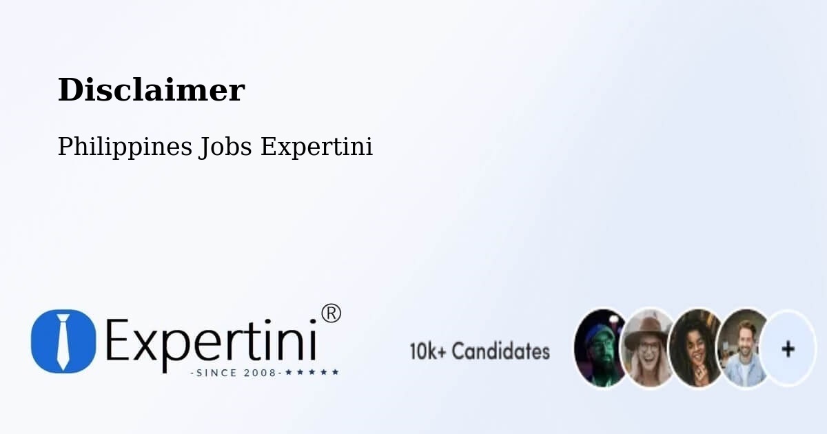 Disclaimer – Jarigue - Philippines Jobs Expertini